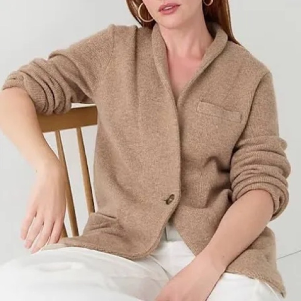 J. Crew Tan Cocoon Sweater Blazer, Size XS, Great Condition!